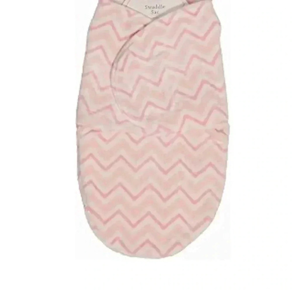 little beginnnings Other - Little Beginnings Flannel Fleece Swaddle Sack, Floral Pink Chevron print